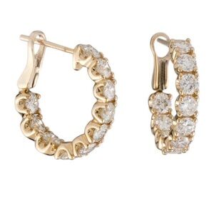 14k 2.0ctw Diamond inside-out hoop earrings